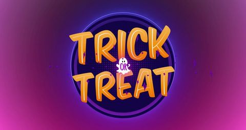 Halloween trick or treat text with ghost motif