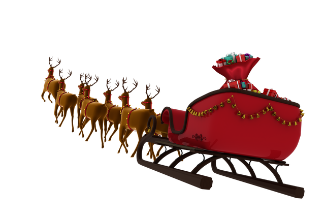 Transparent Image Reindeer Pulling Sleigh with Christmas Gifts - Download Free Stock Videos Pikwizard.com