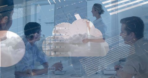 collaborative cloud computing concept with business team - Download Free Stock Images Pikwizard.com
