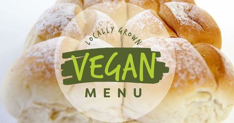 Locally grown vegan menu banner with fresh bread
