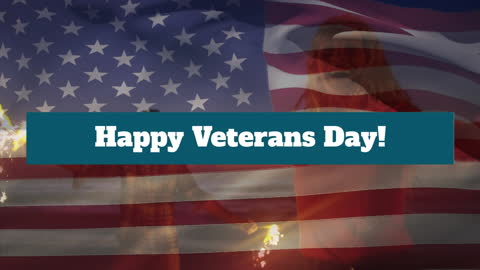 Happy Veterans Day American Flag Background Animation