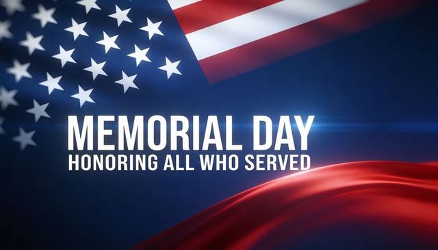 Memorial day tribute poster honoring fallen heroes with american flag stars and red ribbon