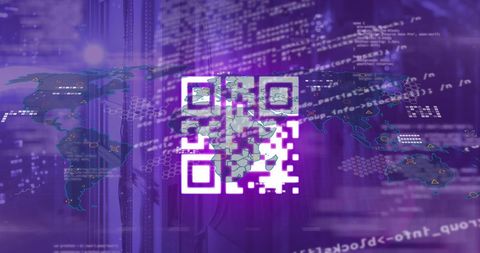 QR Code Overlay on World Map with Digital Data - Download Free Stock Images Pikwizard.com