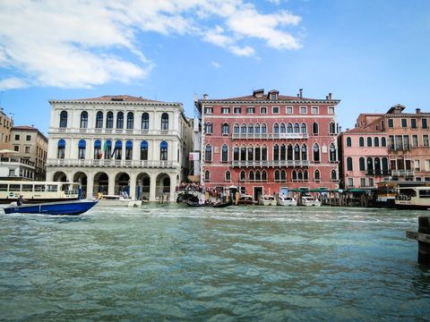 Picturesque View of Historic Buildings by Venice Canal
