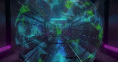 Futuristic Digital Interface with Globe and Network