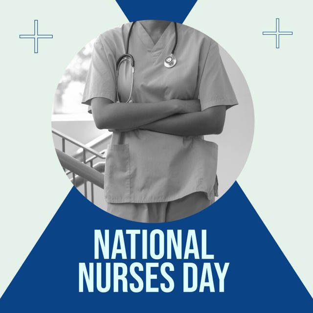 National Nurses Day Poster with Female Nurse - Download Free Stock Templates Pikwizard.com