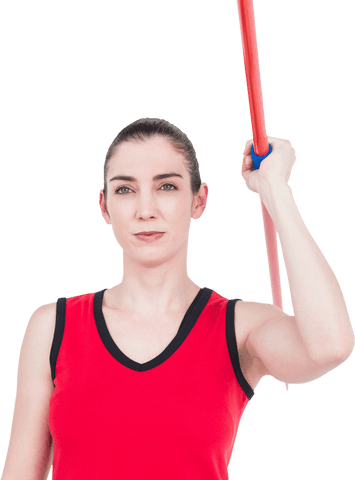 caucasian sportswoman holding pole: transparent background fitness icon - Download Free Stock Videos Pikwizard.com