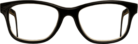 Black eyeglasses on transparent background for reading and work