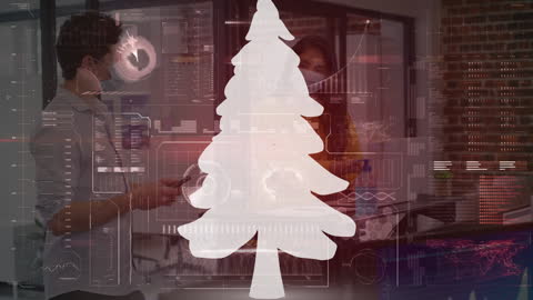 Digital Tree Overlay on Office During Pandemic