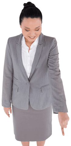 Biracial Businesswoman in Formal Attire on Transparent Background