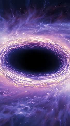 Rotating Pulsing Braided Plasma Ring Around Cosmic Void Vertical Video Loop