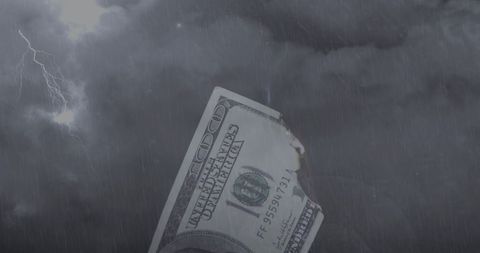 Burning Dollar Bill in Stormy Sky with Lightning - Download Free Stock Images Pikwizard.com