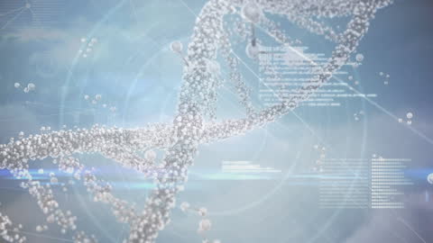 Digital DNA Strand and Medical Data Animation