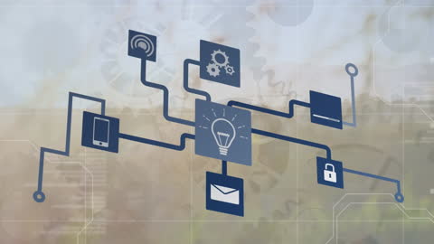 Digital Network and Data Processing Illustration
