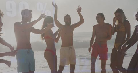 Beach Friends Enjoying Serene Ocean Moments - Download Free Stock Images Pikwizard.com