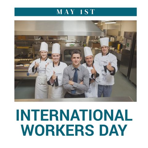 international workers day celebration in restaurant kitchen - Download Free Stock Templates Pikwizard.com