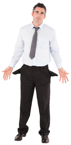 transparent businessman showing empty pockets symbolizing financial problems - Download Free Stock Videos Pikwizard.com