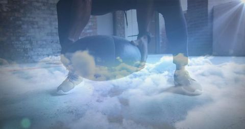 Abstract Concept of Strength and Clouds in Urban Gym