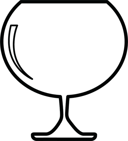 Transparent Vector Cognac Glass with Black Outline Design - Download Free Stock Videos Pikwizard.com