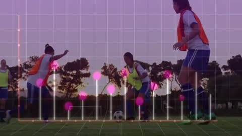 Athletes in Soccer Training with Data Overlay for Sports Technology Innovation
