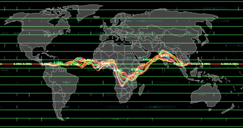Global Data Processing Animation on World Map