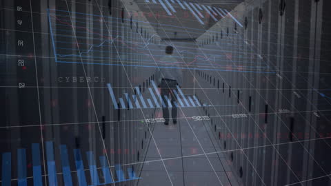 Data Compilation Overlaying Athlete in Data Center