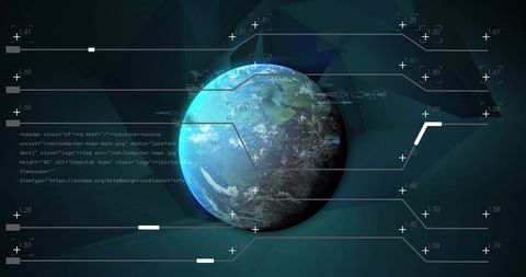 Digital Network Interface Overlaying Globe at Night Symbolizing Global Communication - Download Free Stock Images Pikwizard.com
