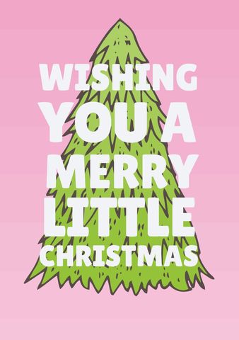 Whimsical Christmas Tree with Festive Greeting - Download Free Stock Templates Pikwizard.com