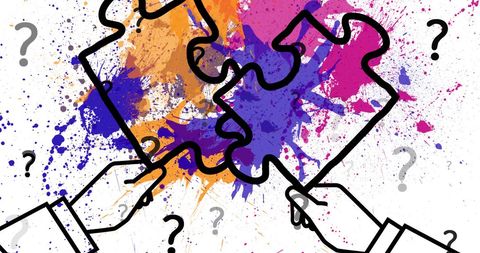 creative problem solving with puzzle pieces and colorful background - Download Free Stock Images Pikwizard.com