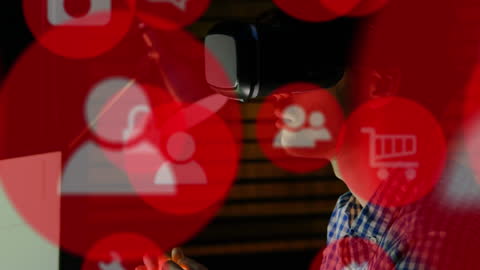 Businessman Exploring Virtual Reality in Modern Office Environment