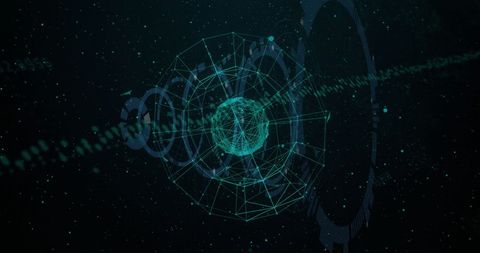 Futuristic Digital Globe with Data Nodes and Network Connections - Download Free Stock Images Pikwizard.com