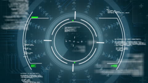 Futuristic Digital Scanning interface with Data Processing Elements