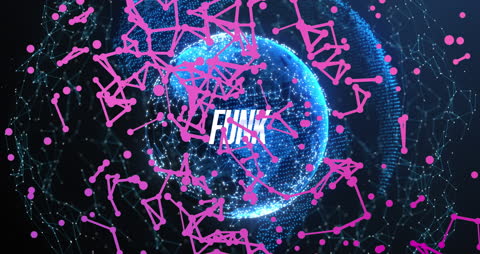 Dynamic Digital Network Overlay on Futuristic Globe