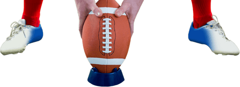 Transparent details of a football player preparing kick