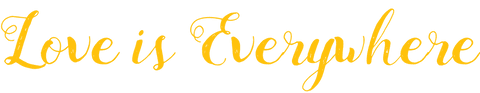 Love is everywhere text in yellow transparent design