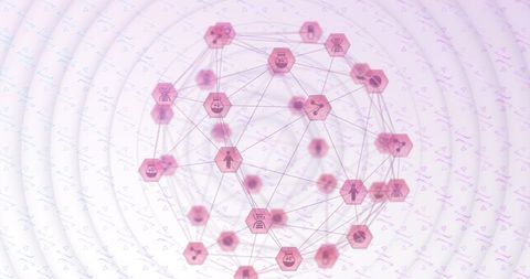 Abstract Digital Network Sphere with Data Links - Download Free Stock Images Pikwizard.com