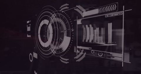 Digital data processing interface on virtual display
