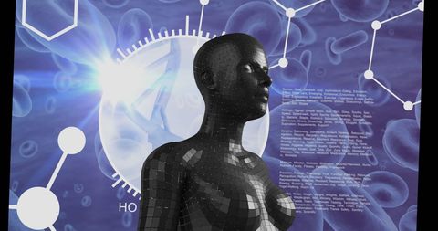 Futuristic Human Model Over Digital Data Overlay for Science - Download Free Stock Images Pikwizard.com