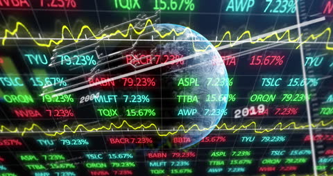 Global Financial Data Animation with Circular Chart Display
