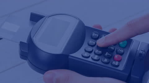 Animated Close-up of Credit Card Payment with Interference