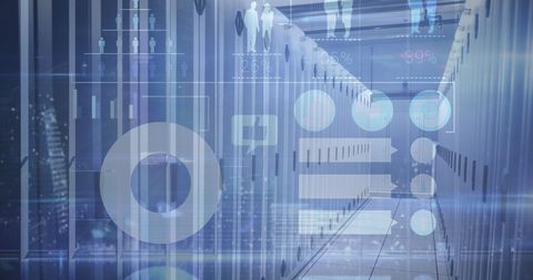 Digital Graphs and Data in Modern Server Room - Download Free Stock Images Pikwizard.com