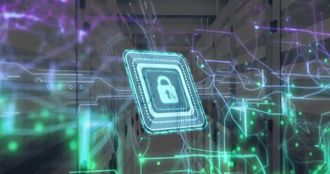 Digital Lock and Data Processing Over Computer Servers - Download Free Stock Images Pikwizard.com