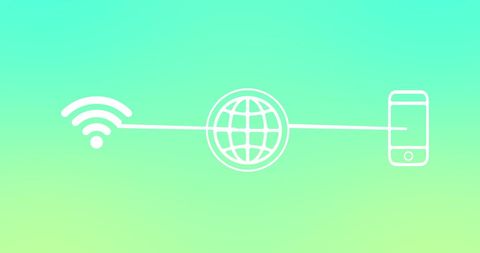 Digital Connectivity Network with Smartphone Icons
