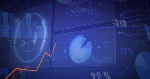 Digital Analytics Dashboard with Pie Chart and Line Graph