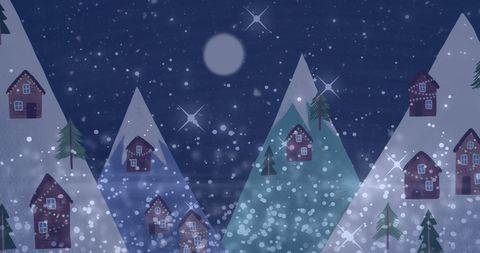 Festive Winter Wonderland with Falling Snow