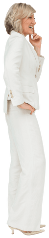 smiling caucasian businesswoman laughing in white suit isolated on transparent - Download Free Stock Videos Pikwizard.com