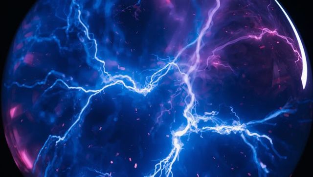 Mesmerizing plasma sphere displaying dynamic electric arcs