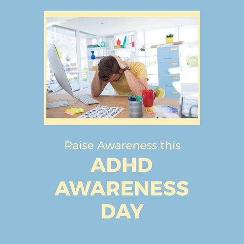 Digital Composite Promoting ADHD Awareness in Workspace - Download Free Stock Templates Pikwizard.com