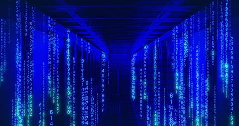 Digital Data Stream Flowing Through Futuristic Server Room - Download Free Stock Images Pikwizard.com