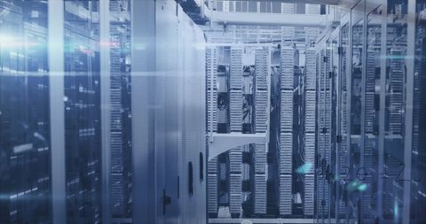 Data Processing System in Futuristic Server Room - Download Free Stock Images Pikwizard.com